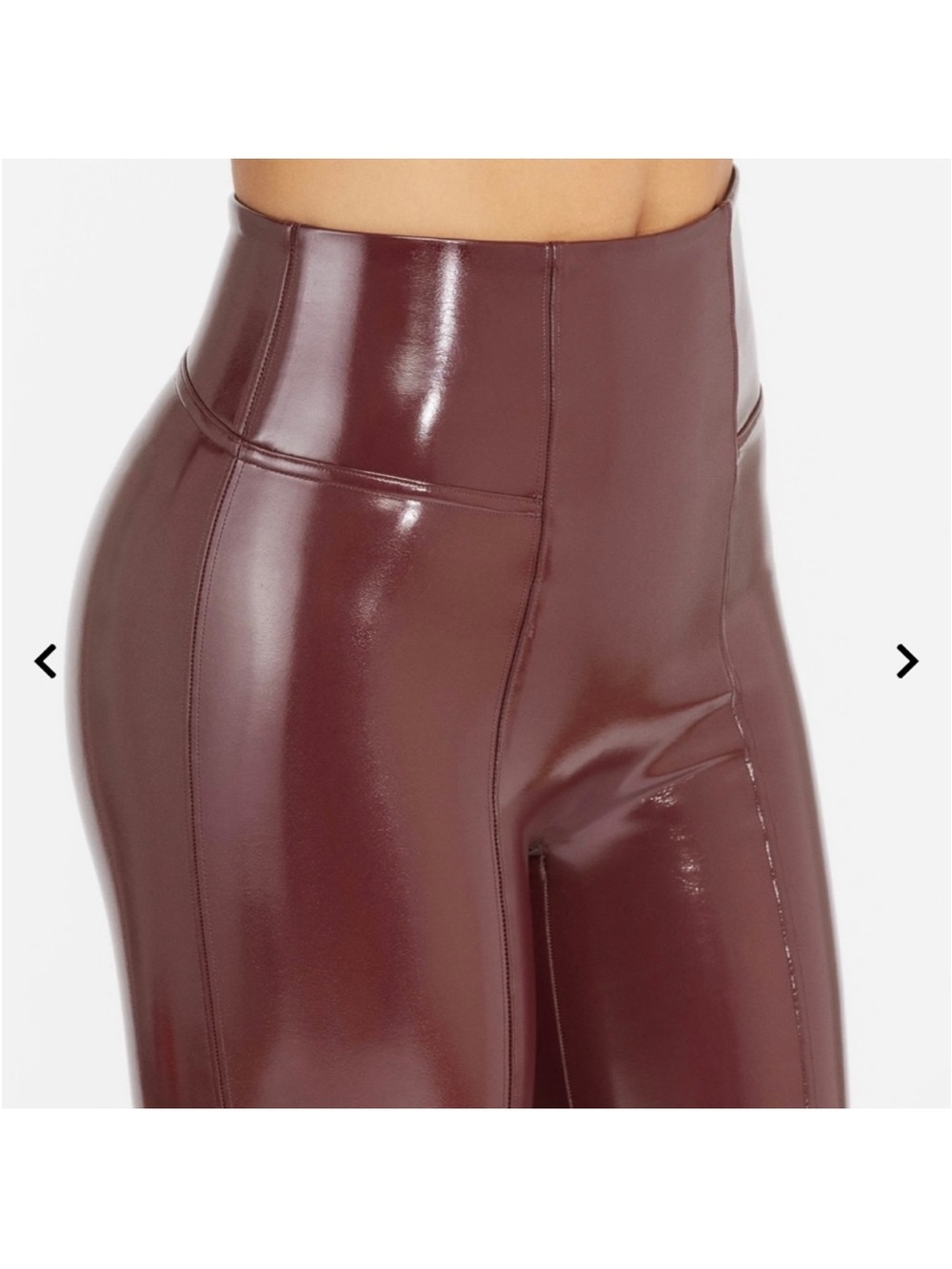 SPANX Faux Patent Leather Leggings Ruby - Picture 11 of 14